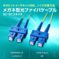 サンワサプライ メガネ型光ファイバケーブル(シングル8.6μm、SC×2-SC×2、15m) HKB-SCSC1-15N 1本（直送品）