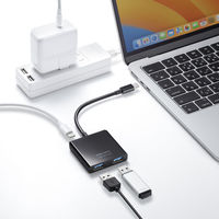 サンワサプライ USB Type-C ハブ(3ポート) USB-3TCP9BK 1個（直送品）