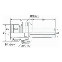 日研工作所 アジャスト型センタリングホルダ LCH20-SK16 1式 62-3621-56（直送品）