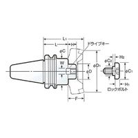 日研工作所 正面フライスアーバA型 BT40-FMA25.4-90 1式 62-3627-65（直送品）
