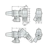 日研工作所 ソリッド型90°傾斜タイプアンギュラヘッド BT50-AHK10-200-90 1式 62-3629-33（直送品）