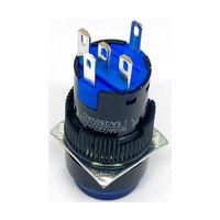 共立電子産業 照光式プッシュスイッチ 丸形 モーメンタリ 青色 24V LA128AY-11D-24V-B 1個 65-9397-01（直送品）