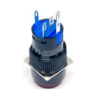 共立電子産業 照光式プッシュスイッチ 丸形 モーメンタリ 赤色 24V LA128AY-11D-24V-R 1個 65-9397-02（直送品）