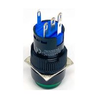 共立電子産業 照光式プッシュスイッチ 丸形 モーメンタリ 緑色 24V LA128AY-11D-24V-G 1個 65-9397-03（直送品）