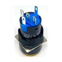 共立電子産業 照光式プッシュスイッチ 丸形 オルタネイト 黄色 24V LA128AY-11DZ-24V-Y 1個 65-9397-05（直送品）