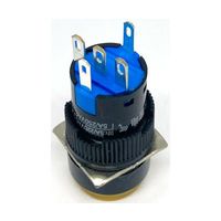 共立電子産業 照光式プッシュスイッチ 丸形 オルタネイト 黄色 12V LA128AY-11DZ-12V-Y 1個 65-9397-04（直送品）