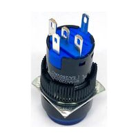 共立電子産業 照光式プッシュスイッチ 丸形 オルタネイト 青色 24V LA128AY-11DZ-24V-B 1個 65-9397-06（直送品）