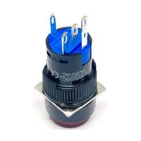 共立電子産業 照光式プッシュスイッチ 丸形 オルタネイト 赤色 24V LA128AY-11DZ-24V-R 1個 65-9397-07（直送品）