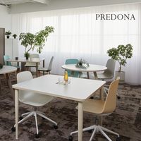 PREDONA(プレドナ) スクエアテーブル 幅1000×奥行1000×高さ720mm 天板リリーホワイト/脚ナチュラル