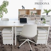 PREDONA(プレドナ) サイドキャビネット3段 幅320×奥行485×高さ550mm ホワイト 1台
