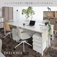 PREDONA(プレドナ) デスク  平机 木幕板 幅1200×奥行600×高さ720mm 天板リリーホワイト/脚ホワイト 1台