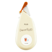 プラス マスキングテープ Deco Rush（デコラッシュ） 幅6mm ライトイエロー カフェ 51889 2個