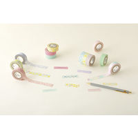 水性ペンで書けるマスキングテープ フラワー・イエロー 小巻 幅15mm maste（マステ）（R） MST-FA21-H マークス