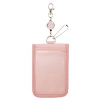 myfa（ミファ）カードスタンドケース シャーベットピンク 伸縮リール付き 1セット（2個） LIHIT LAB.（リヒトラブ）