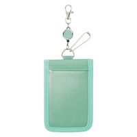 myfa（ミファ）カードスタンドケース ミントグリーン 伸縮リール付き 1セット（2個） LIHIT LAB.（リヒトラブ）