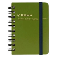 ロルバーン ポケット付メモ ミニ 5mm方眼 オリーブ 緑 リングノート 2冊 デルフォニックス（Rollbahn）