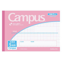コクヨ キャンパスノート 用途別 ハーフサイズ B6 5mm方眼罫 ライトピンク ノ-37S10-5LP 3冊
