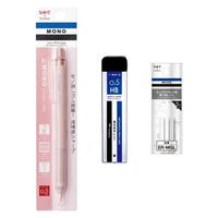 トンボ鉛筆 MONO（モノ）文具セット＜モノグラフライトシャープ グレイッシュピンク 0.5mm・替ゴム・シャープ芯 HB＞10セット