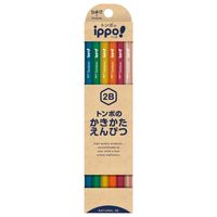 かきかたえんぴつ　ippo（イッポ）　2B　六角軸　ナチュラル　KB-KNN04-2B　2ダース（24本入）　トンボ鉛筆