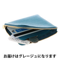 キトリ ハーフジップケース グレージュ 名刺・小銭入れ デルフォニックス