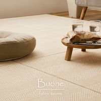 【玄関渡し】 萩原 置くだけファブリック置き畳　ボーナ　同色6枚組 グリーン 82×82×2.5cm（直送品）