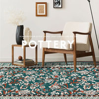 萩原 ウール100%の手づくりラグマット ポタリー ネイビー 270096410 1枚セット