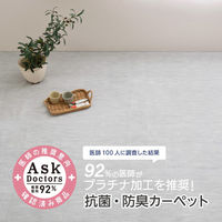 【玄関渡し】 萩原 お医者さんがすすめる　AskDoctors　抗菌プラチナ加工のカーペット アイボリー 88×176cm（直送品）