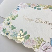 包む バースデーカード フラワーホワイト TC057 1個