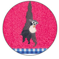 【ふわふわのやわらかパイル使用】日繊商工 「フクロテナガザル」モチーフのループ付きタオル HZ710 1箱（50枚入）（直送品）