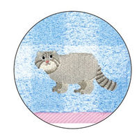 【ふわふわのやわらかパイル使用】日繊商工 「マヌルネコ」モチーフのウォッシュタオル HZ6517 1箱（50枚入）（直送品）