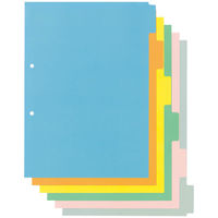 全面ラミネートカラーインデックス2穴 A4タテ 6山 10組 アスクル  オリジナル（わけあり品）