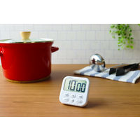 ドリテック 時計付　大画面タイマー　シャボン6　ホワイト　T-615WT　キッチンタイマー　デジタル 1個