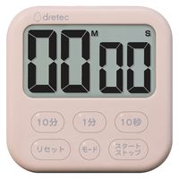 ドリテック 時計付　大画面タイマー　シャボン6　ピンク　T-615PK　キッチンタイマー　デジタル 1セット(3個)