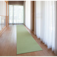 サンコー おくだけ吸着 ロングマット 60×200cm グリーン 撥水 洗える 日本製 床暖房対応 カット可能 ペット 犬 猫 KH-66 1個