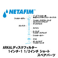 NETAFIM 1"& 1 1/2"ショート 140メッシュ エレメント 黒 (13) 70620-002540 1個（直送品）