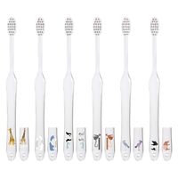 大人のZOO 歯ブラシ スパイラルフラットツイン グレー毛 クリア 6種アソート ふつう 1セット（6本入×5個） ラピス