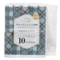 ティッシュペーパー 150組（10個入）ソフトパックティッシュ スマートシュシュ2/3サイズ イデシギョー