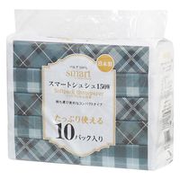 ティッシュペーパー 150組（10個入）ソフトパックティッシュ スマートシュシュ2/3サイズ 1セット（16パック）イデシギョー