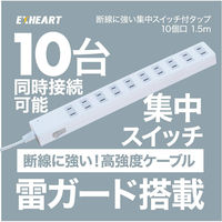 ハート電機サービス 断線に強い集中スイッチタップ10個口 ETA-SS1015RD 1個