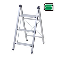 YAMAZEN 天板が広くてスリム収納 スリム踏み台3段 YM-C03SG(DBL) 1台