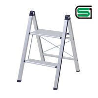 YAMAZEN 天板が広くてスリム収納 スリム踏み台2段 YM-C02SG（DBL） 1台