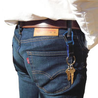 中林製作所 タフレーベル ストラップ付 カラビナS 青 VEX-205 1個（直送品）