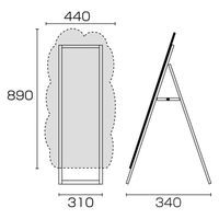 常磐精工 ポップルスタンド看板シルエット 45×90片面ブラック ふきだし形(左) PPSKSL45X90K-FKL 1台（直送品）