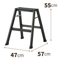 天馬 アルミ踏み台2段ブラック 812004245 1個