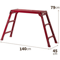 天馬 アルミ作業台3段レッド 812004240 1個