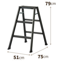 天馬 アルミ踏み台3段ブラック 812004247 1個