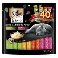 シーバ とろ～り メルティ とりささみ＆お魚味セレクション（12g×40本入）2袋 マースジャパン 猫用 おやつ