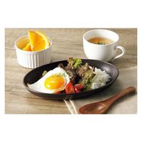 カクセー 木目オーバルプレート 五客 茶色 TW-03 1個（直送品）