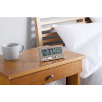 RHYTHM（リズム） フイットウェーブD237 茶メタリック 置時計 [電波 温湿度 カレンダー] 幅131×高さ66mm1個