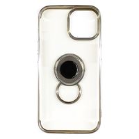 エアージェイ iPhone15 耐衝撃メタリックTPUフレームリング付き背面クリアケース AC-P23-MR SL 1個